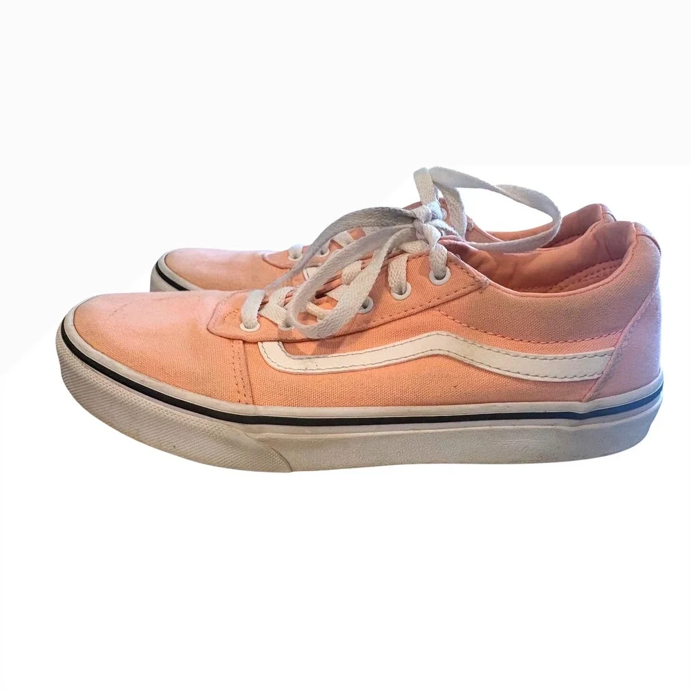 Vans‎ Old Skool Peach Canvas Lace Up Low Top Sneakers Women Size 5